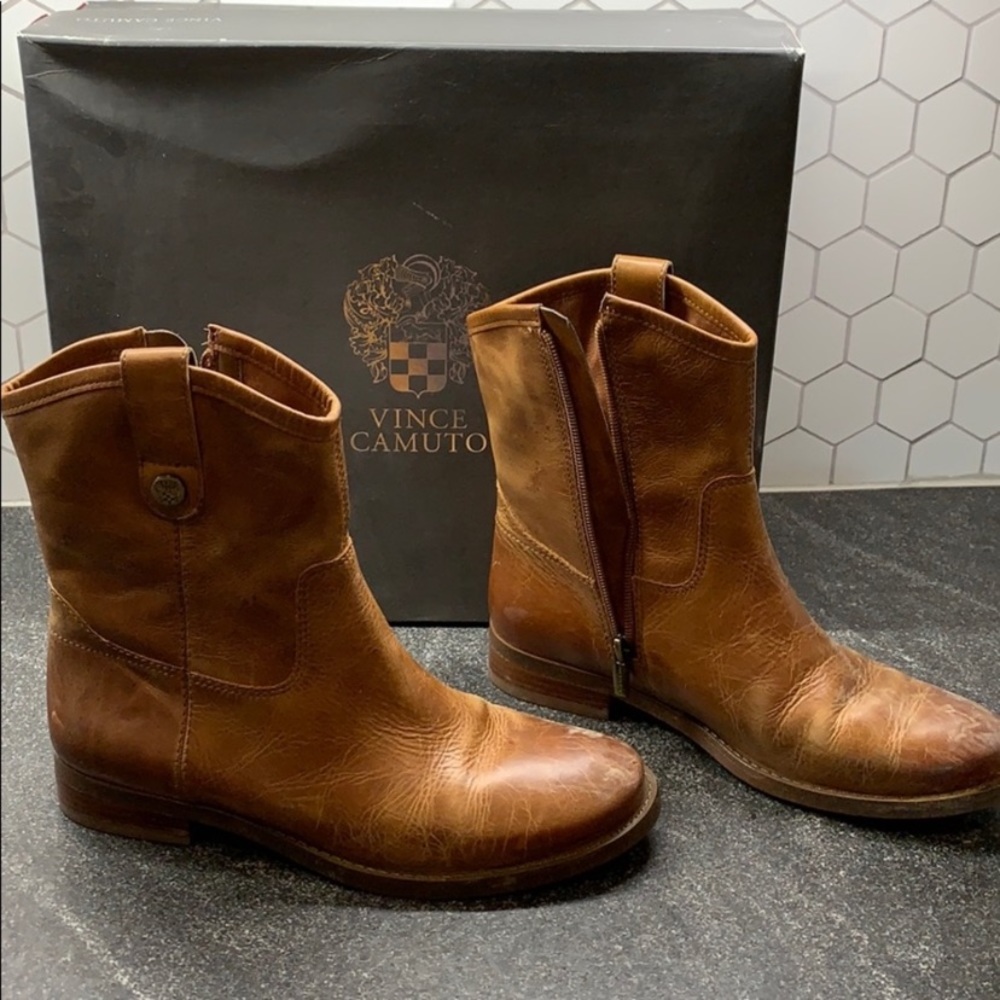 Vince Camuto brown booties